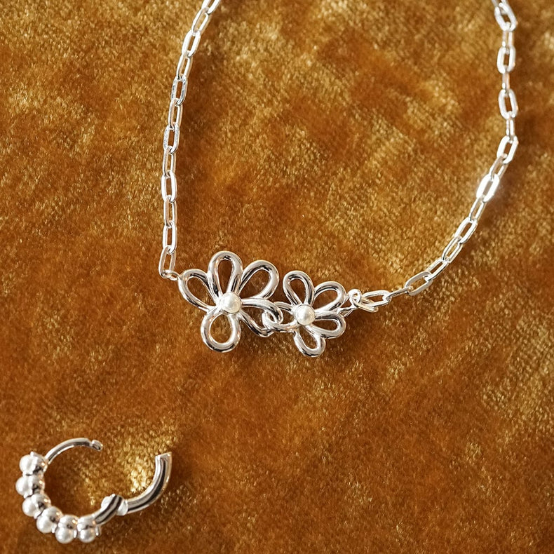 Daisy Bow Bracelet Sterling Silver