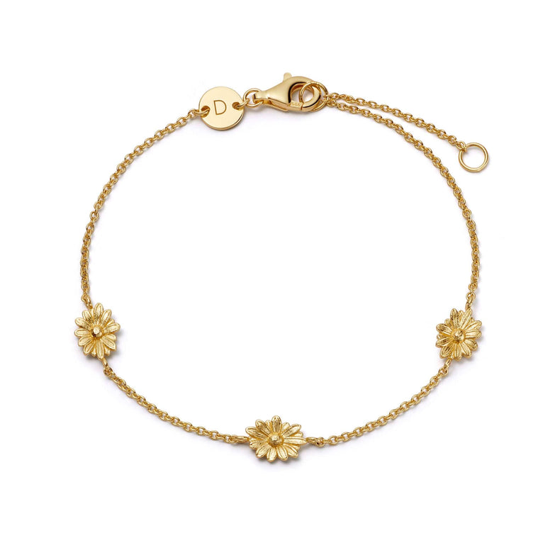 Daisy Chain Flower Bracelet 18ct Gold Plate recommended