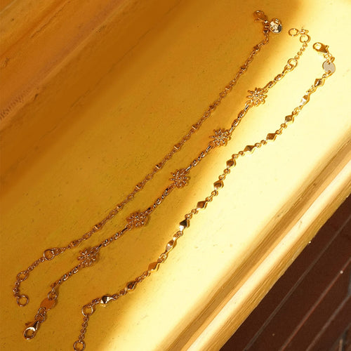 Daisy Chain Twist Bracelet 18ct Gold Plate