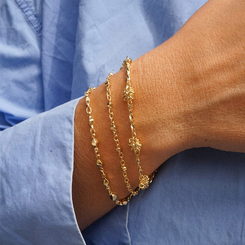Daisy Chain Twist Bracelet 18ct Gold Plate
