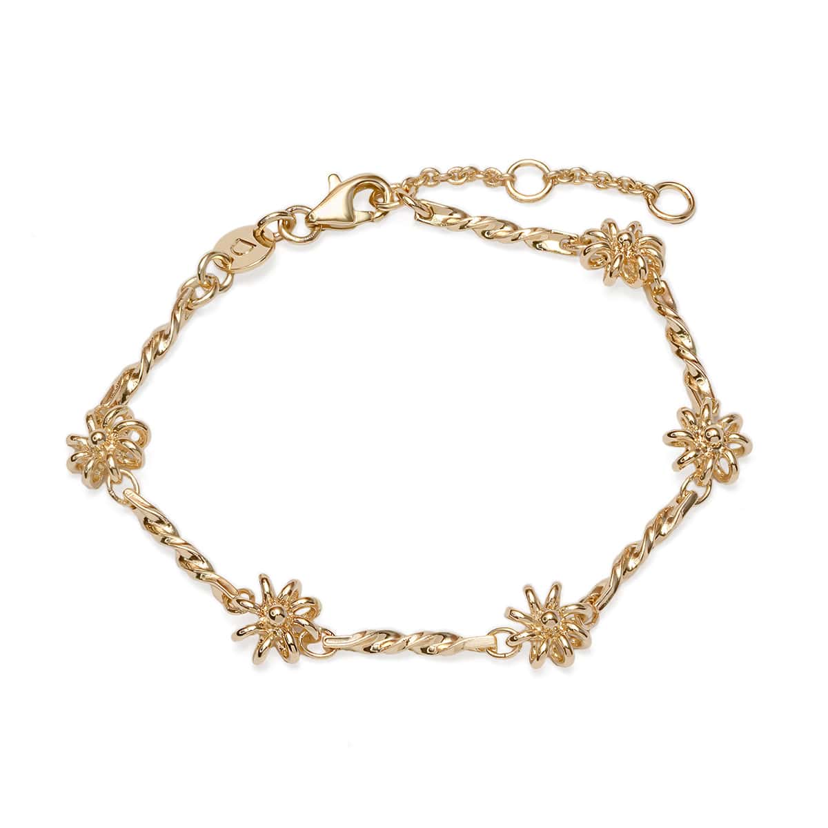 Daisy Chain Twist Bracelet 18ct Gold Plate