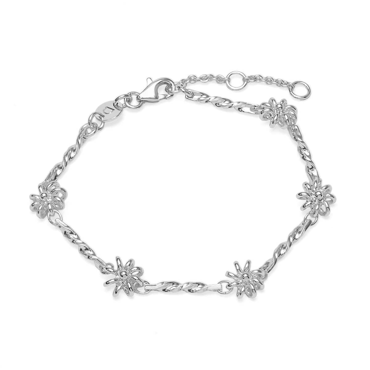 Daisy Chain Twist Bracelet Silver Plate