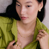 Daisy Chain Twist & Diamond Disc Necklace Layering Set 18ct Gold Plate