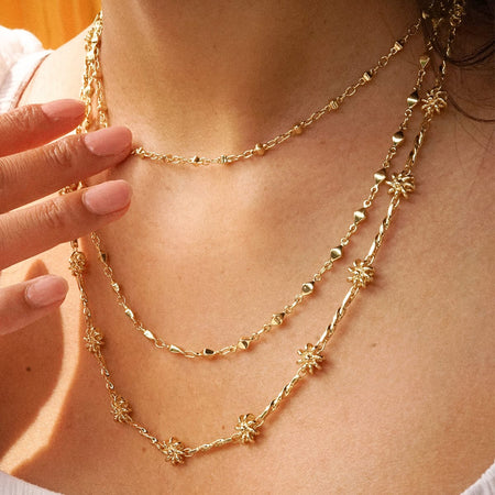 Daisy Chain Twist Necklace 18ct Gold Plate recommended