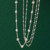 Diamond Disc Chain Necklace Silver Plate