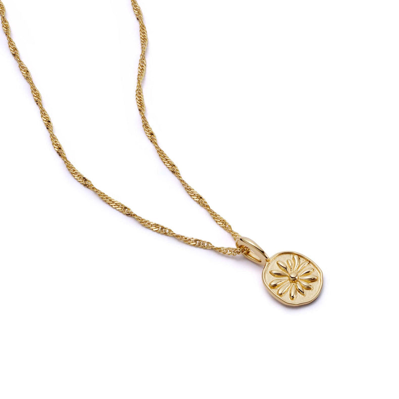 Daisy Flower Necklace 18ct Gold Plate recommended