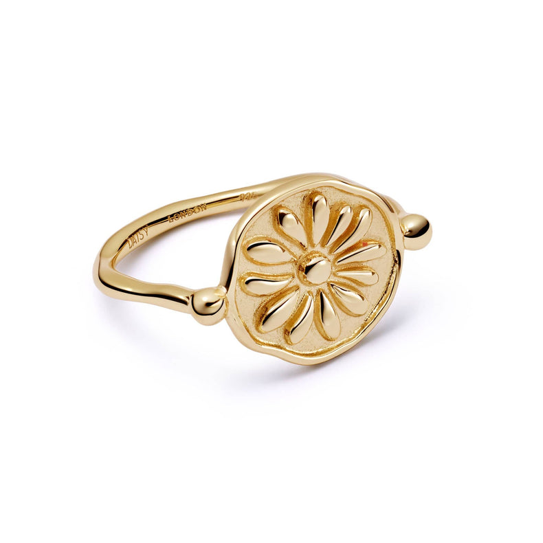 Daisy Flower Ring 18ct Gold Plate recommended