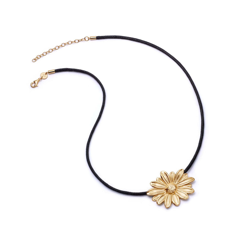 Daisy Large Cord Flower Necklace 18ct Gold Plate recommended