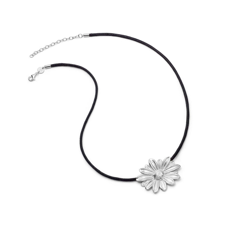 Daisy Large Cord Flower Necklace Sterling Silver recommended