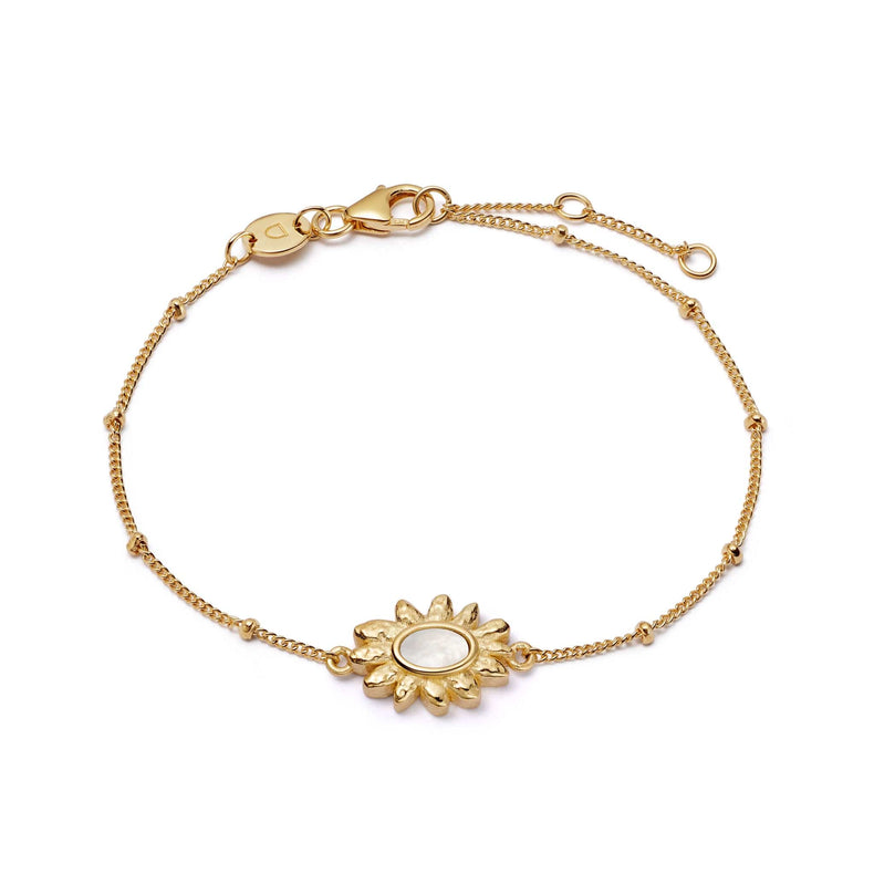 Daisy Mother of Pearl Bracelet 18ct Gold Plate recommended