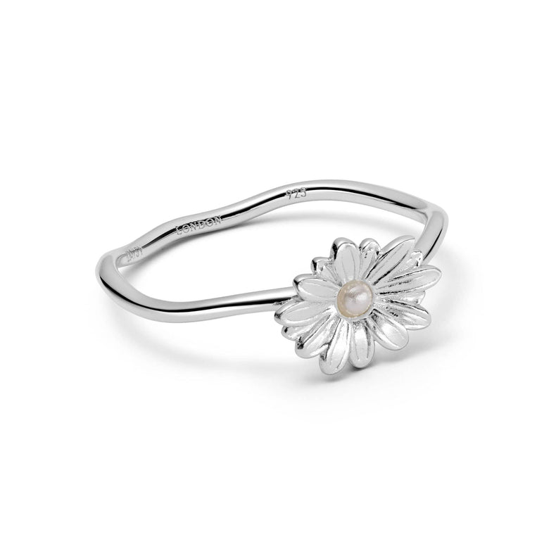Daisy Pearl Flower Ring Sterling Silver recommended