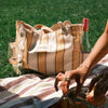 Daisy Striped Large Tote Bag
