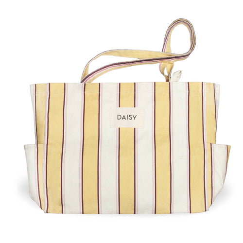 Daisy Striped Large Tote Bag