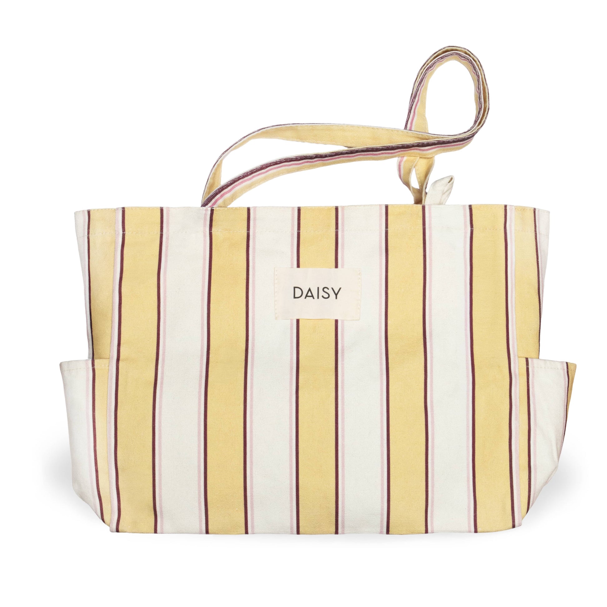 Daisy Striped Large Tote Bag