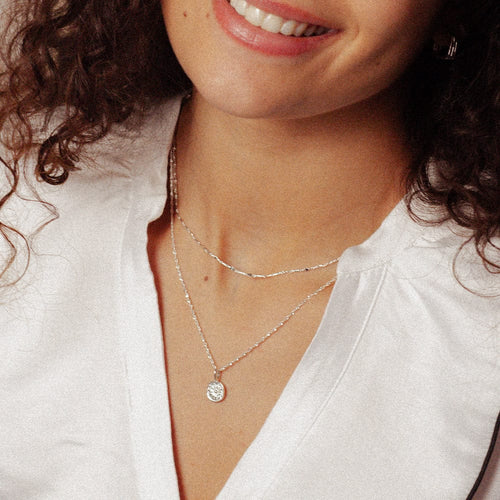 Daisy Twist Necklace Layering Set Sterling Silver