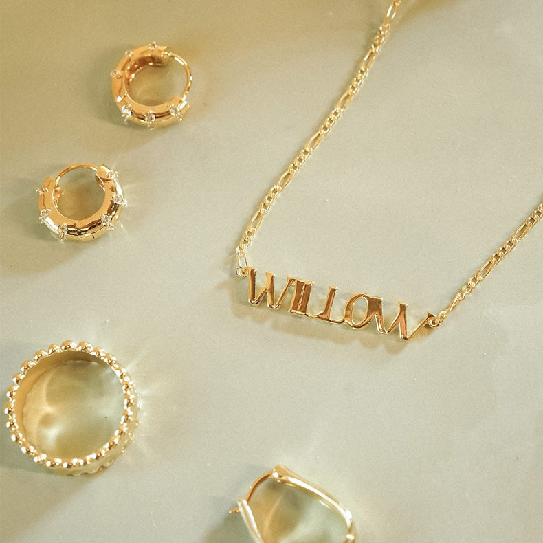 Personalised Name Necklace 18ct Gold Plate