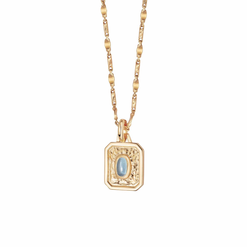 December Blue Topaz Birthstone Necklace 18ct Gold Plate recommended