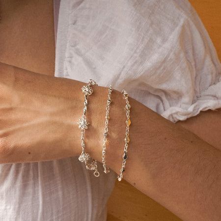 Diamond Disc Chain Bracelet Silver Plate recommended