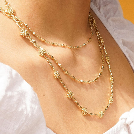 Diamond Disc Chain Necklace 18ct Gold Plate recommended