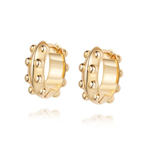 Dotted Huggie Hoop Earrings 18ct Gold Plate recommended