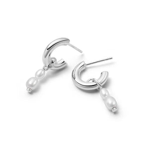 Double Baroque Pearl Hoop Earrings Sterling Silver recommended