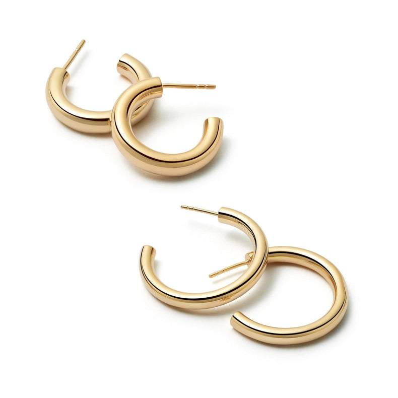 Double Bold Earring Stack 18ct Gold Plate recommended