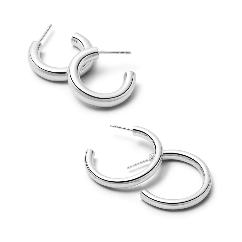 Double Bold Earring Stack Sterling Silver recommended