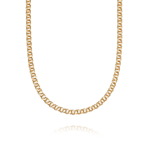 Double Curb Chain Necklace 18ct Gold Plate – Daisy London