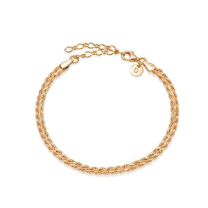 Double Rope Chain Bracelet 18ct Gold Plate recommended