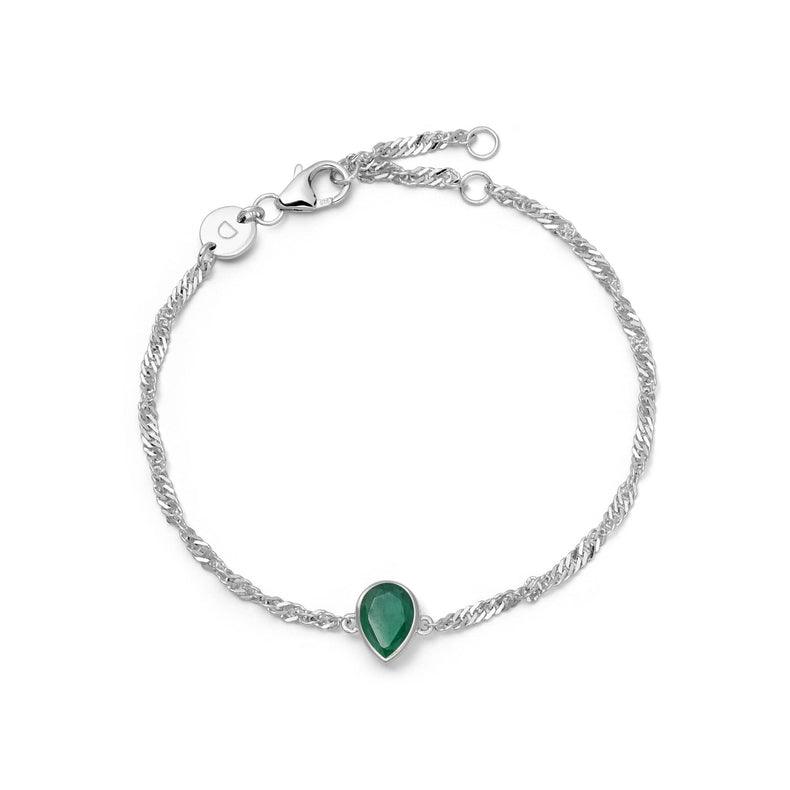 Emerald May Birthstone Charm Bracelet Sterling Silver recommended