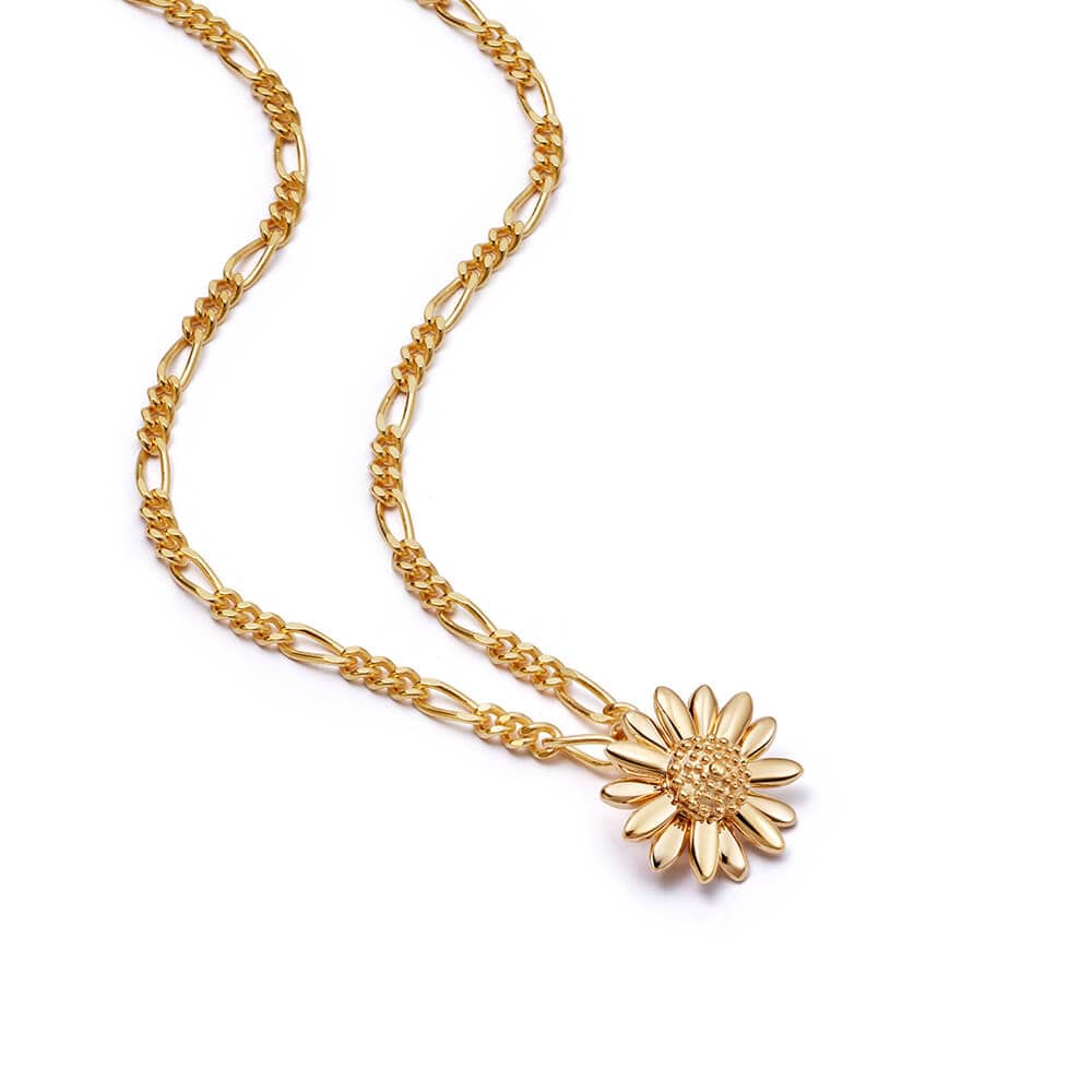 Daisy Necklace, Gold 12mm Daisy Necklace Online – Daisy London