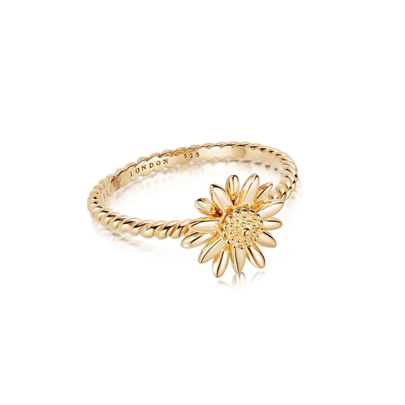 English Daisy Rope Ring 18ct Gold Plate recommended