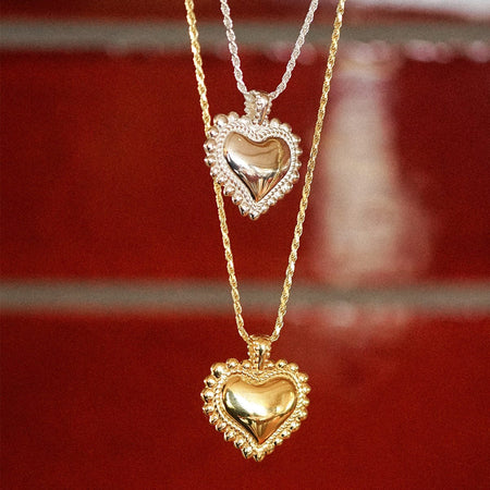 Engravable Bobble Heart Necklace 18ct Gold Plate recommended