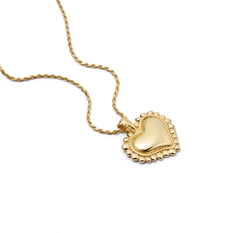 Engravable Bobble Heart Necklace 18ct Gold Plate recommended