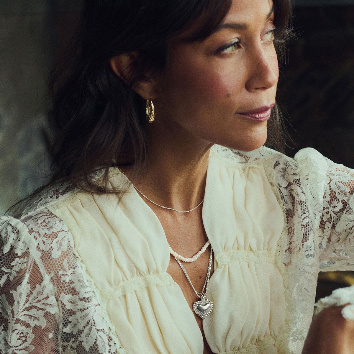 Engravable Bobble Heart Necklace Sterling Silver