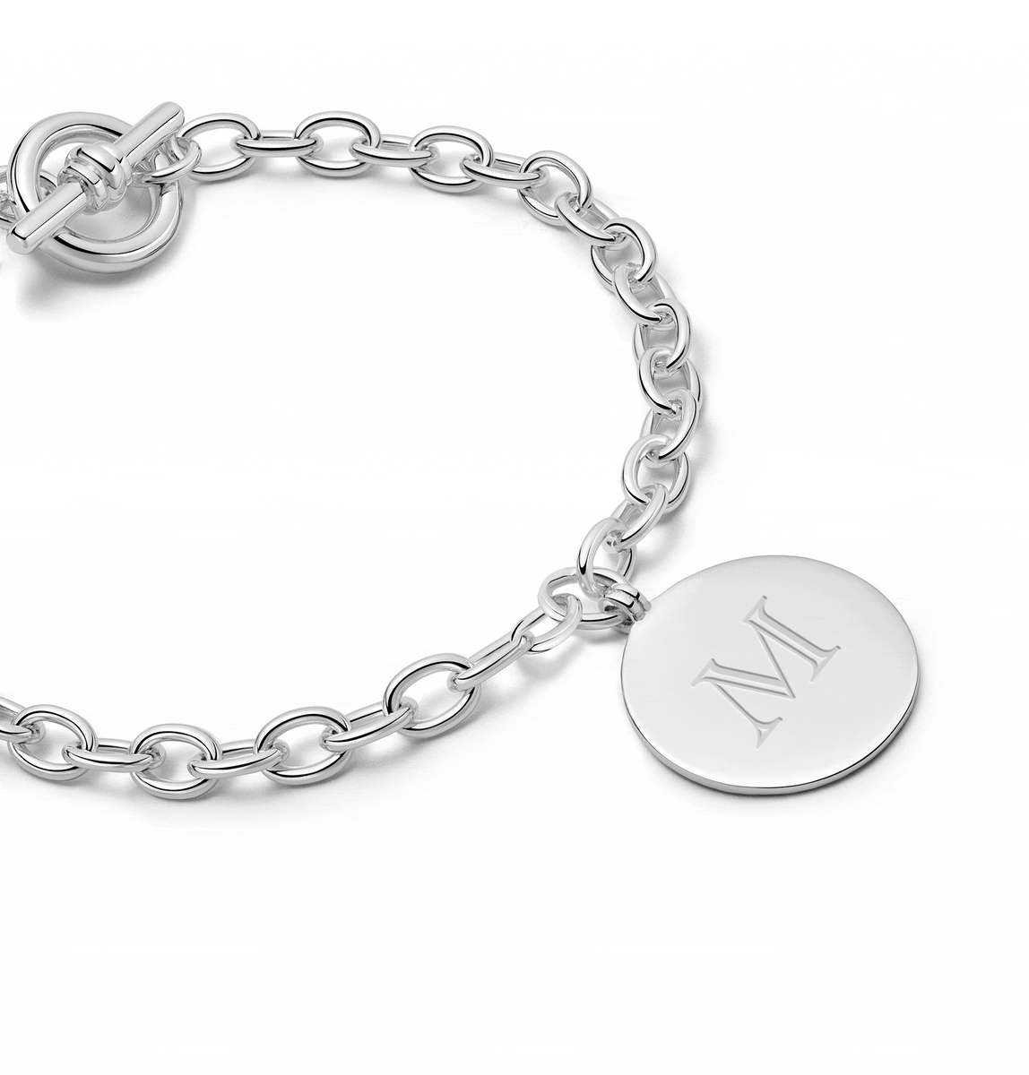 Engravable Medallion Bracelet Sterling Silver – Daisy London