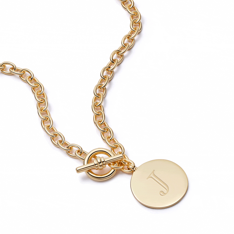 Engravable Medallion Necklace 18ct Gold Plate recommended