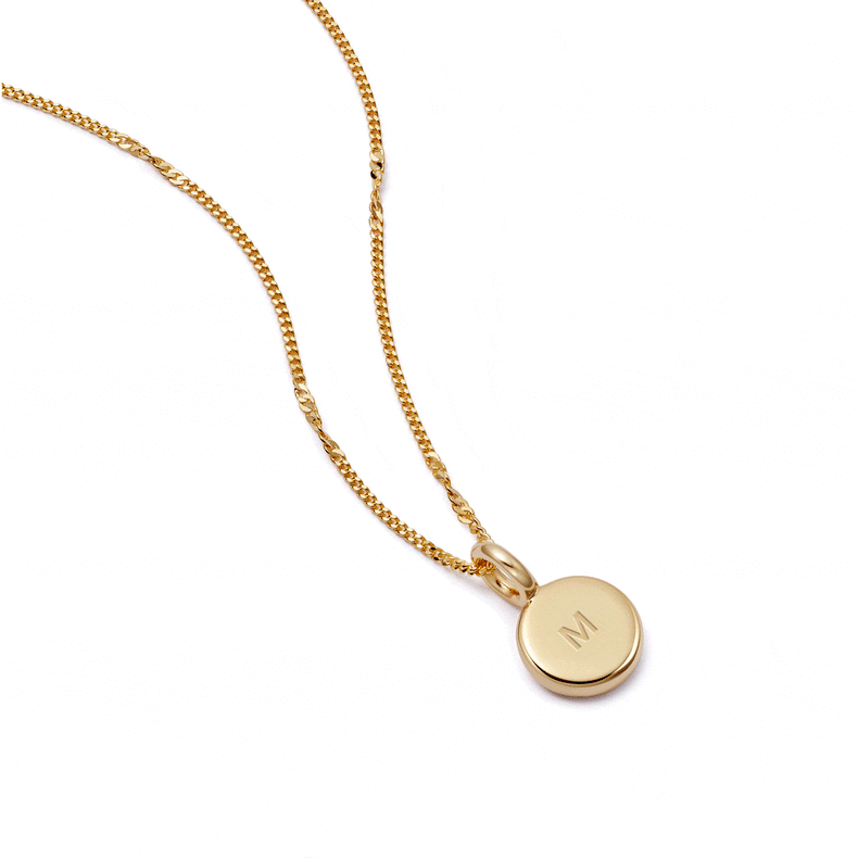 Engravable Mini Pendant 18ct Gold Plate recommended