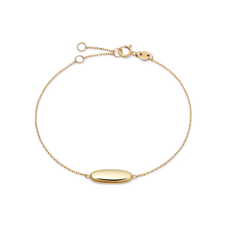Engravable Pebble Bracelet 9ct Solid Gold