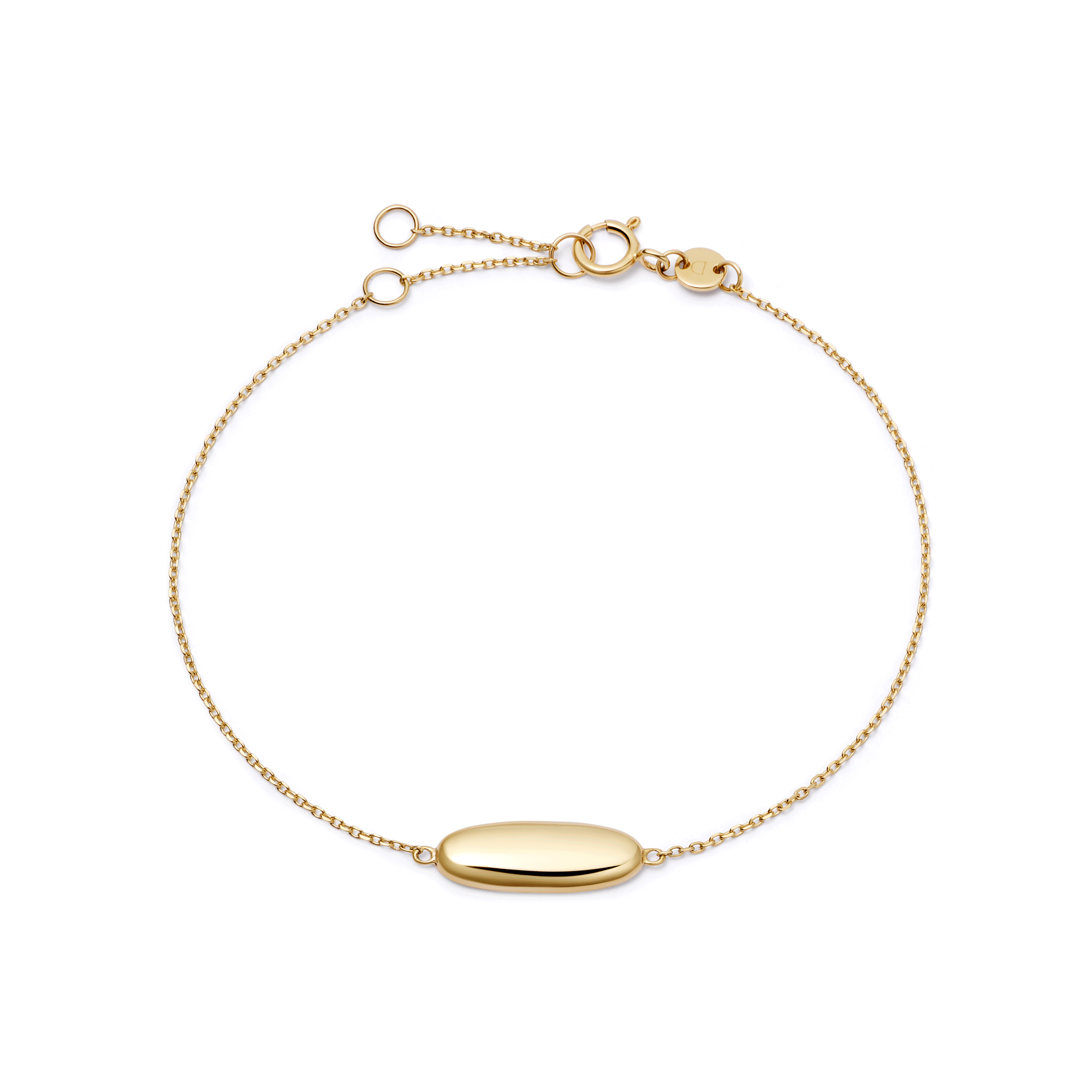 Engravable Pebble Bracelet 9ct Solid Gold