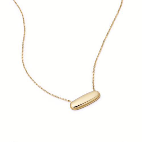 Engravable Pebble Necklace 9ct Solid Gold