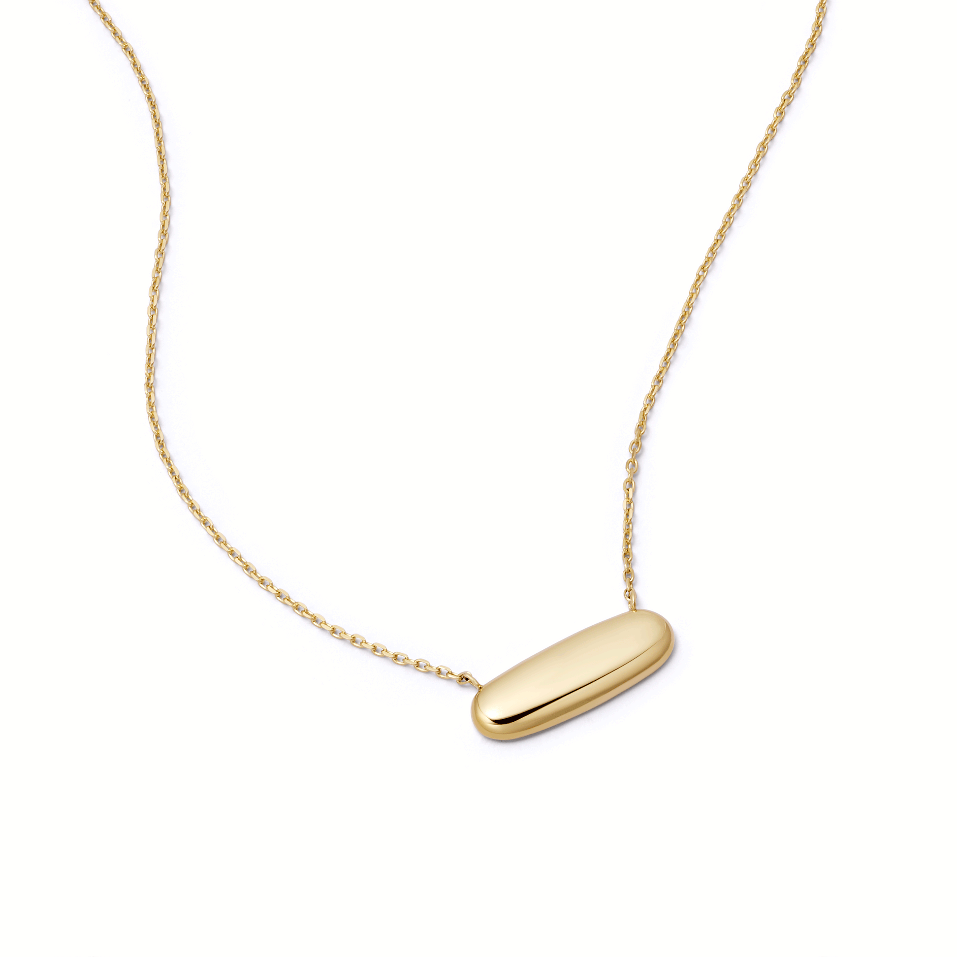 Engravable Pebble Necklace 9ct Solid Gold