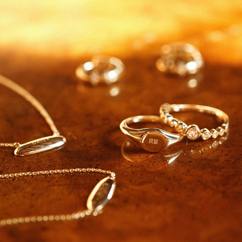 Engravable Pinky Signet Ring 9ct Solid Gold