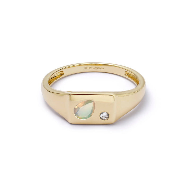 Estée Lalonde Birthstone Signet Ring 18ct Gold Plate recommended
