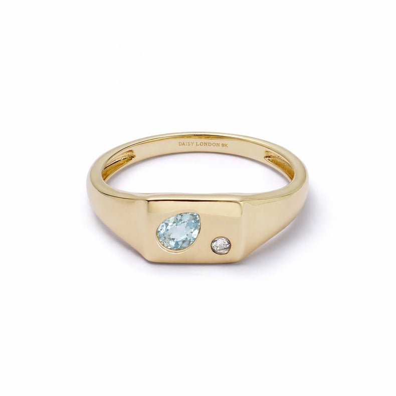 Estée Lalonde Birthstone Signet Ring 9ct Solid Gold recommended