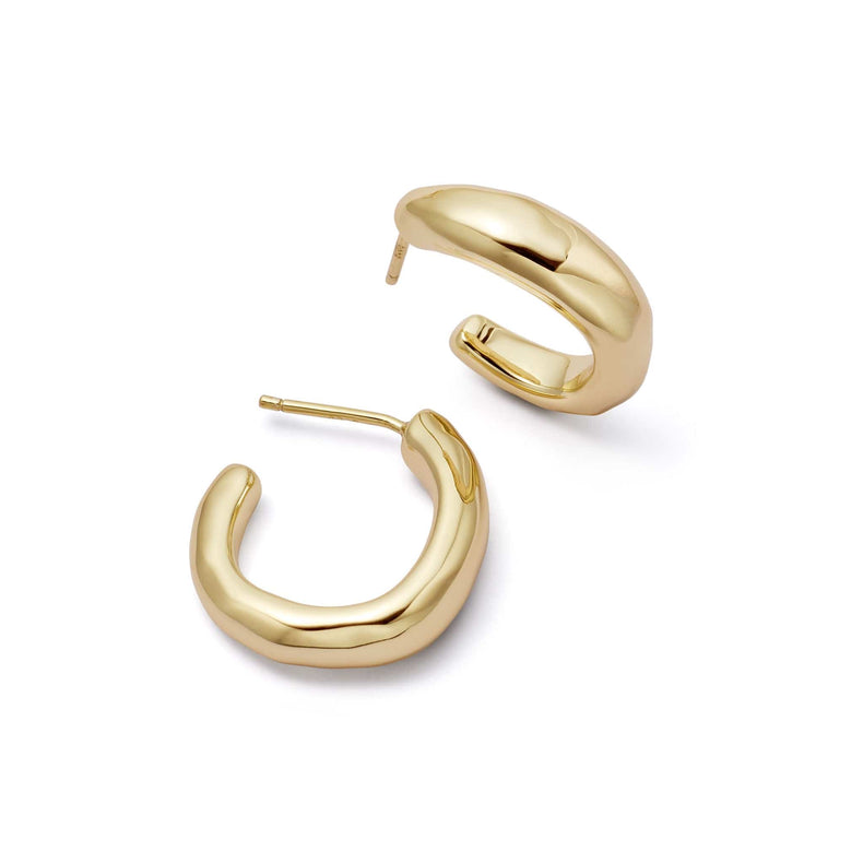 Estée Lalonde Chunky Organic Hoop Earrings 18ct Gold Plate