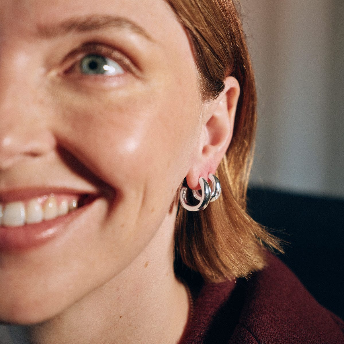 Estée Lalonde Chunky Organic Hoop Earrings Sterling Silver