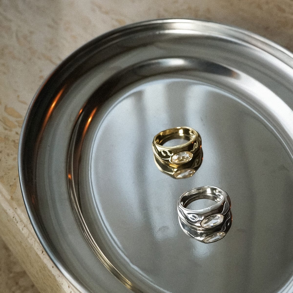 Estée Lalonde Chunky Sapphire Ring Sterling Silver