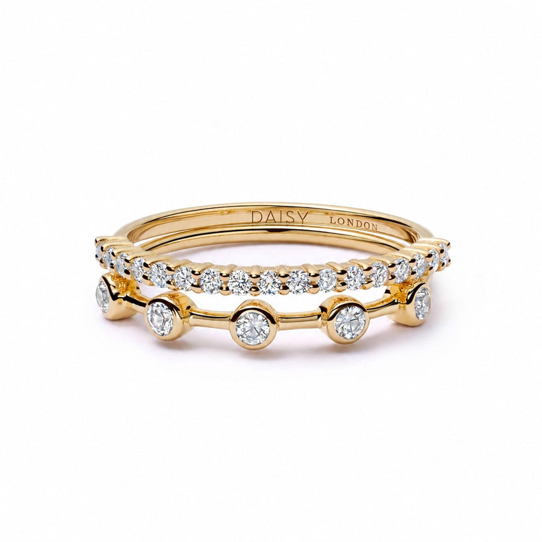 Estée Lalonde Fine Diamond And Sapphire Ring Stack 14ct Solid Gold recommended