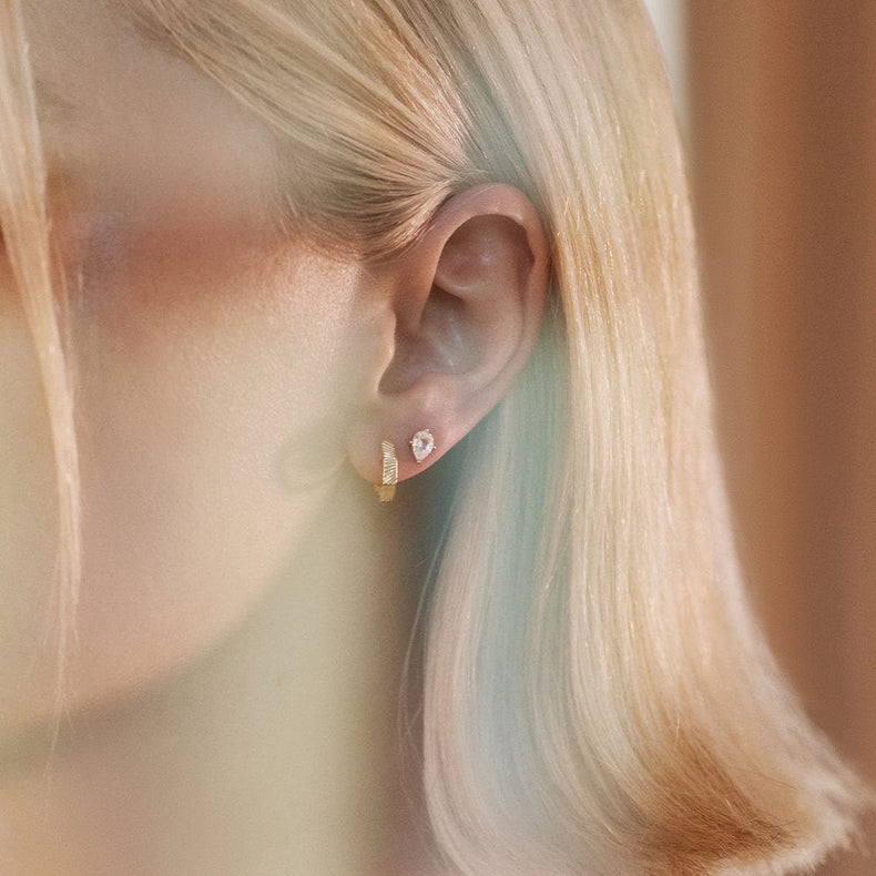 Estée Lalonde Fine Pear Sapphire Stud Earrings 14ct Solid Gold